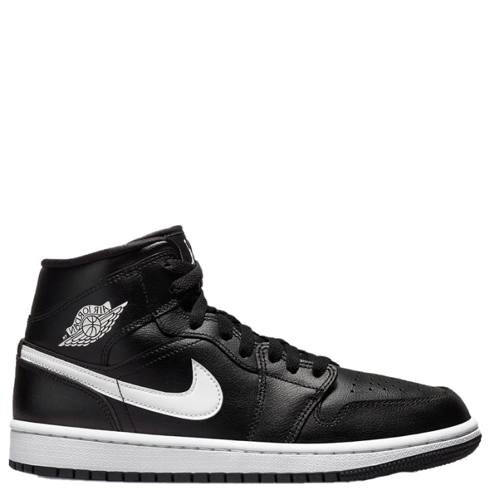 Nike Air Jordan 1 Retro Mid (Black/White Swoosh)