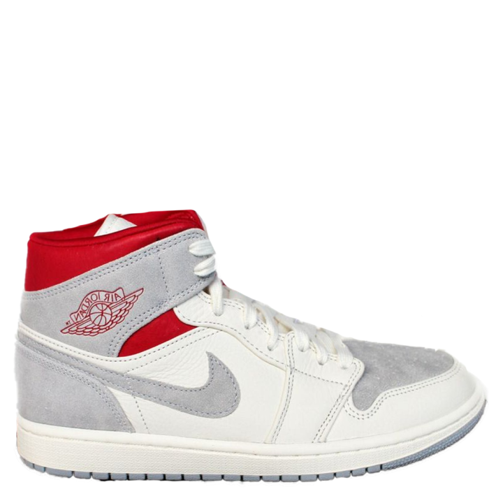 Nike Air Jordan Retro 1 Mid (White/Grey/Red)