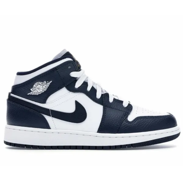 Nike Air Jordan 1 Retro Mid (White Metallic Gold Obsidian)